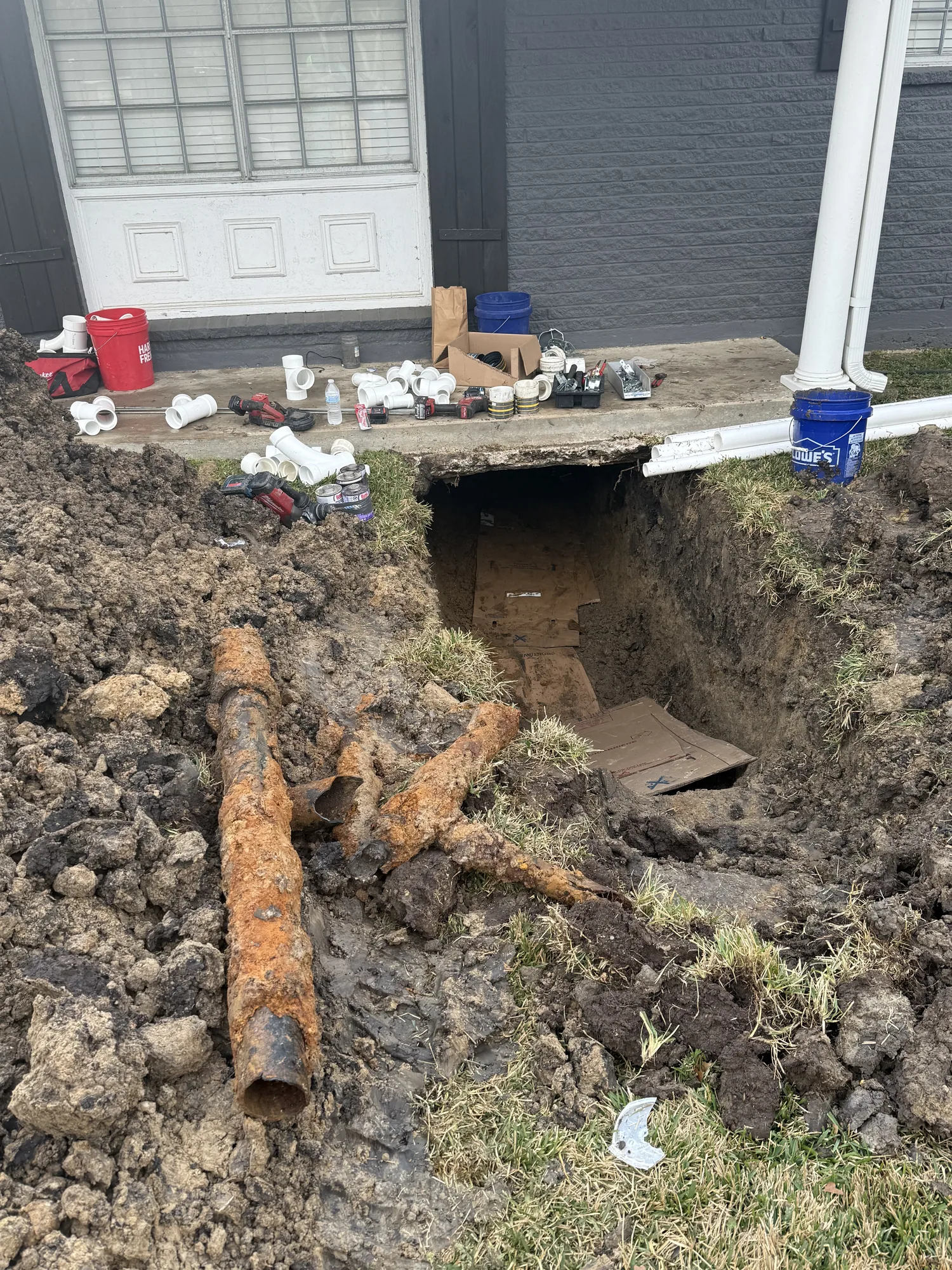 Corroded cast iron pipe removed during a Port Neches, TX replacement
