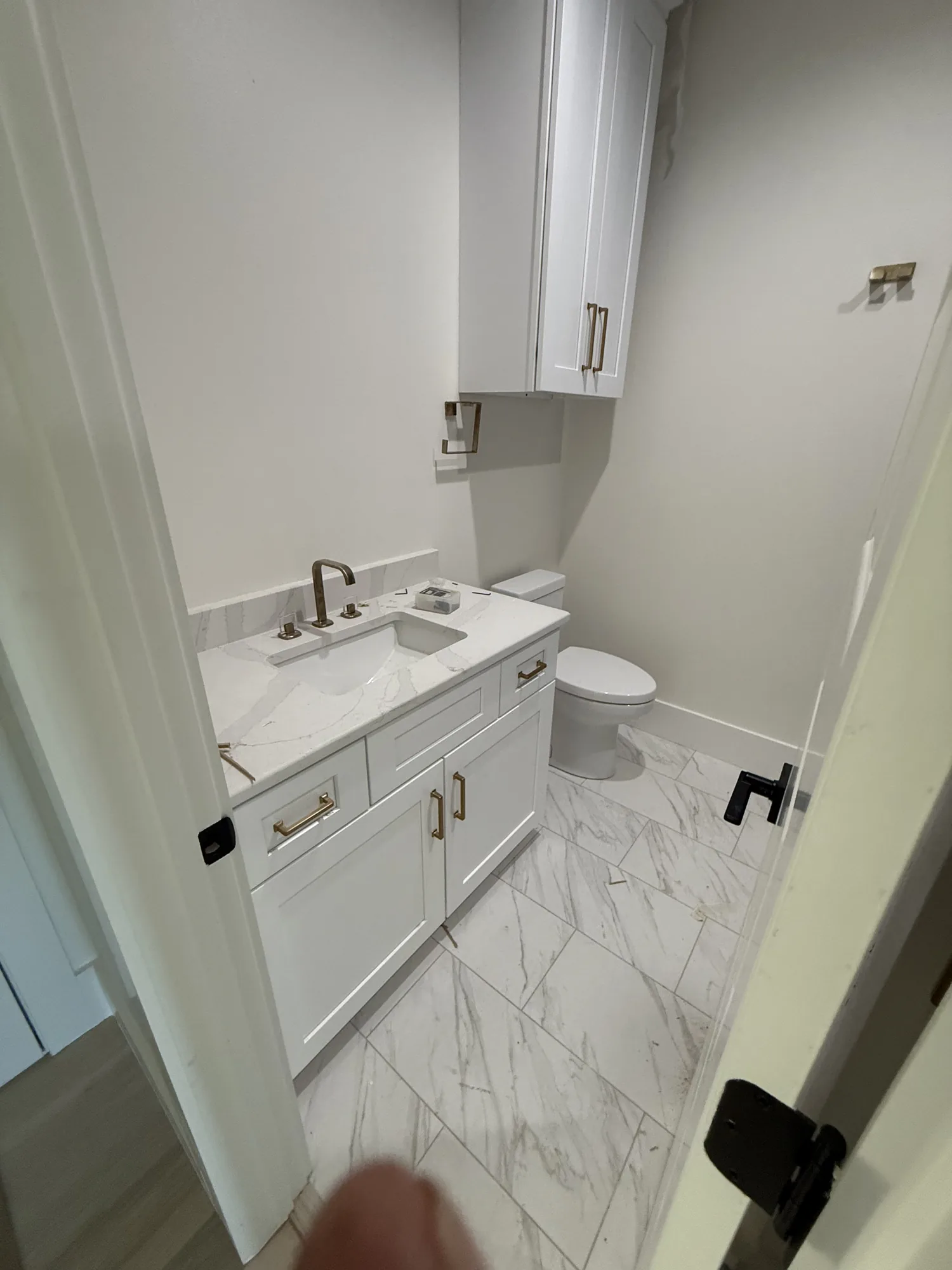 Vanity and toilet set in a new construction bathroom in Port Neches, TX