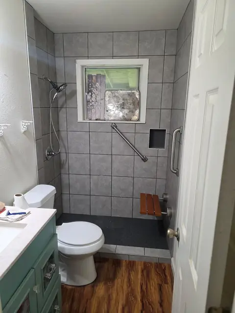Completed curbless walk-in shower conversion in Orange, TX